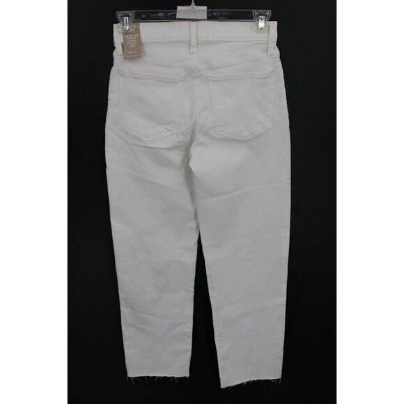 Madewell The Mid-Rise Perfect Vintage Straight Raw Hem Jean in Tile White 27T - Picture 4 of 9